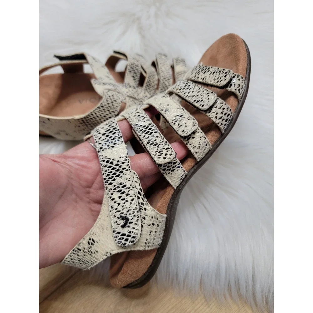 Vionic Harissa Sandal Snake Print Gladiator Strappy Orthotic Women's Size 8